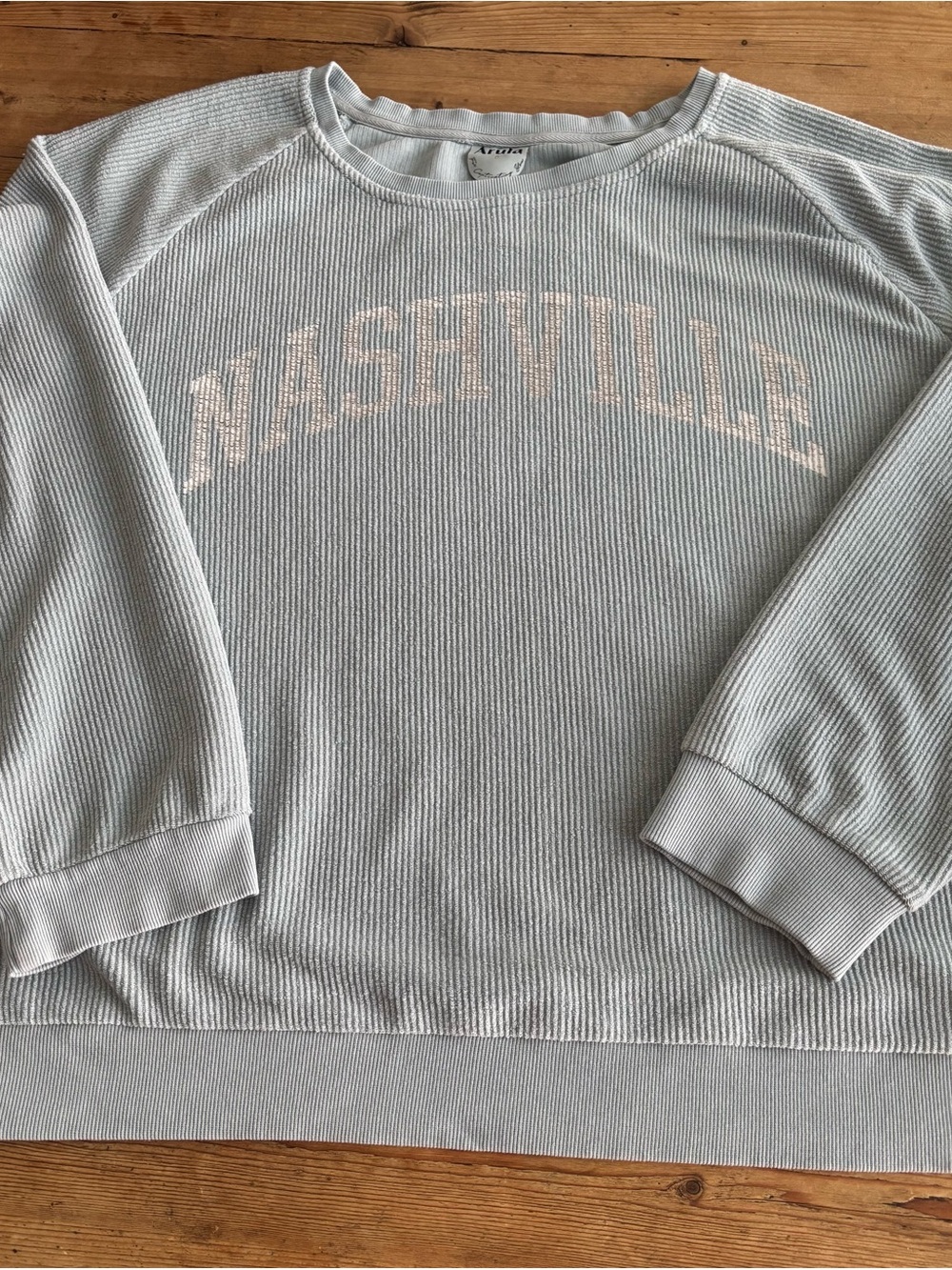 Comfy! Arula Nashville Ribbed Graphic Top Size C (Plus Size 22/24) Gray Vintage